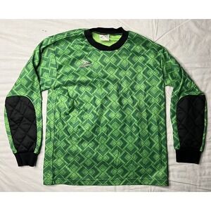 Score Soccer Jersey Youth Size Large Green Diamonds Long Sleeve Vintage 1990s